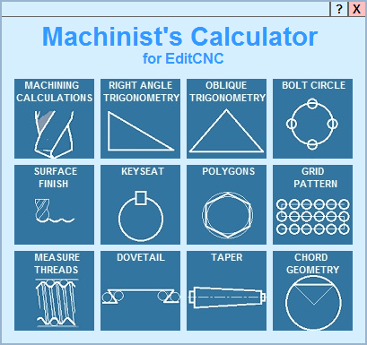 Machinist's Calculator in EditCNC