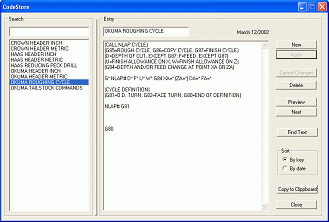 Code Store in EditCNC